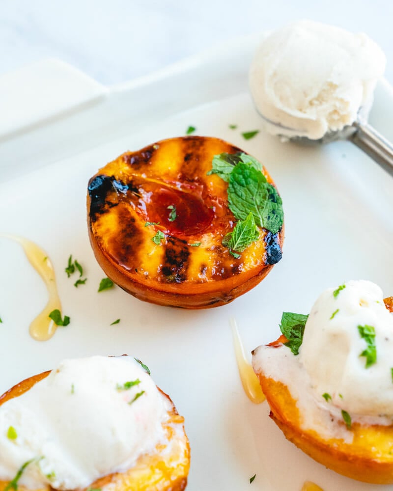 Grilled peaches
