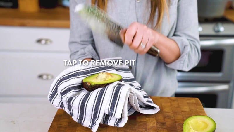 How to Cut an Avocado | Tap with a knife to remove the pit